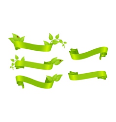 Ribbons with leaves vector image