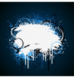 White and blue paint splatter vector image