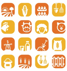Color farm icon set vector image