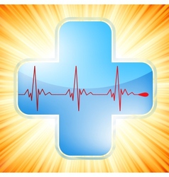 Heart medical cross vector image