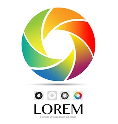 Colorful camera shutter logo eps10 vector image
