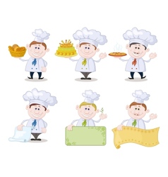 Set of cartoon cooks chefs vector image