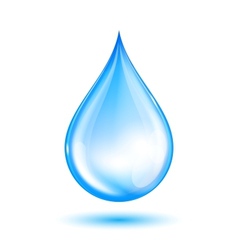 Blue shiny water drop vector image