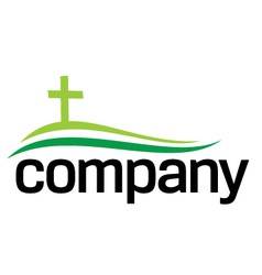 Green cross silhouette logo vector image