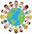 Children holding hand vector image