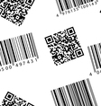 Barcode and qr-code seamless wallpaper vector image