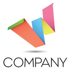 W origami logo vector image