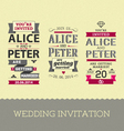 Set of wedding stamps invitations vector image