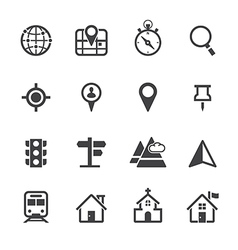 Map Icons and Location Icons vector image