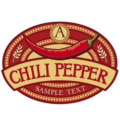 Chili pepper label vector image