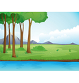 River and a tree in beautiful nature vector image