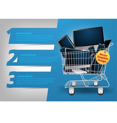 Computer concept in the shopping cart vector image
