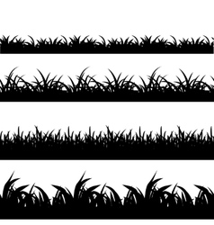 Seamless grass black silhouette set vector image