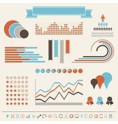 Vintage styled infographics elements vector image