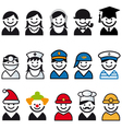 Professions people icon set vector image