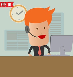 Cartoon business man receive the call - - EP vector image