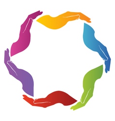 Hands unity teamwork vector image
