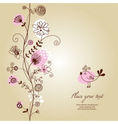 Floral background greeting card vector image