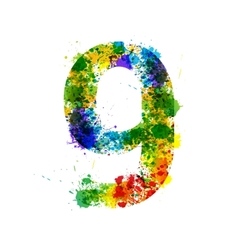 Color Paint Splashes Gradient Font Symbols vector image