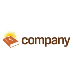 Holy book logo with cross vector image