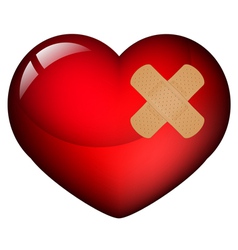 Heart with plaster vector image