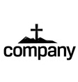 Cross silhouette logo vector image