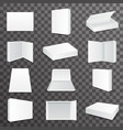Package paper boxes front top isometric open vector image