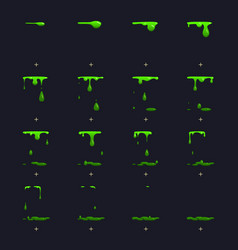 Toxic waste dripping green slime animation vector image