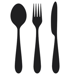 Knife fork and spoon vector image