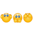 Three monkeys emoticons vector image
