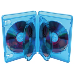 Opened Blu Ray disc box with discs vector image