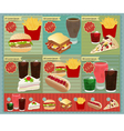 Set of Retro fast food menu vector image