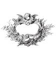 Antique floral frame engraving vector image