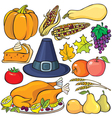 Thanksgiving Day Icon Set vector image