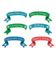 Christmas new year ribbons vector image