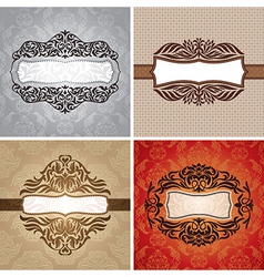 Set of floral vintage frames vector image