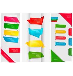 Origami paper banners vector image