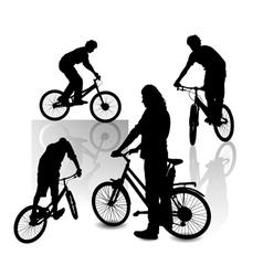 Bicyclists vector image