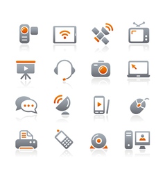 Communication Icons Graphite Series vector image
