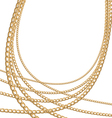 Set jewelry gold chains different size vector image