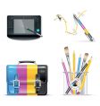Print shop icon set vector image