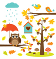 Birdstrees and owl vector image