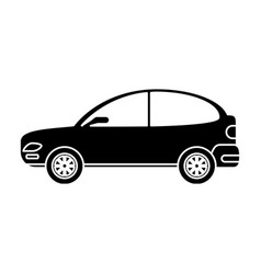 Silhouette car coupe parking lot vector image