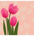 Abstract floral with tulips on blue background vector image