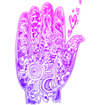 Hand pink doodles vector image
