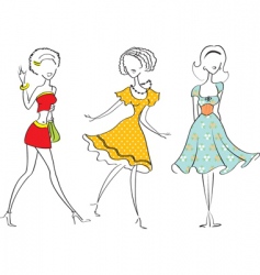 Fashion girl vector image