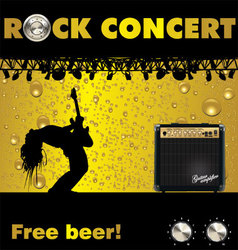 Rock concert free beer wallpaper vector image