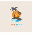 Label with palm tree vector image