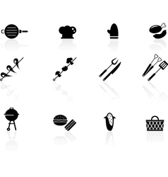 Grilling icons vector image