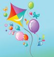 Colorful balloons and a kite vector image